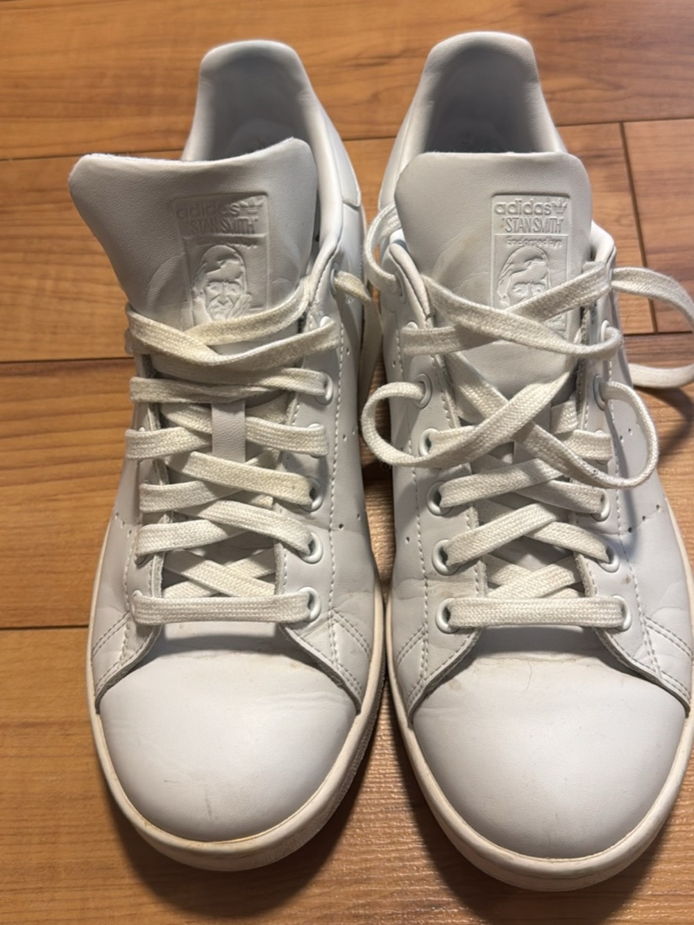 adidas White Leather Low-Top Sneakers